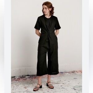 SHAINA MOTE VERANA Linen  JUMPSUIT in ONYX Sz 4
